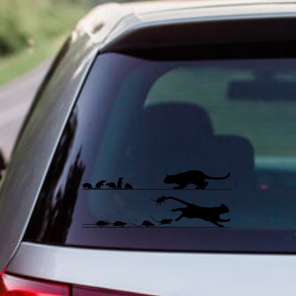 Rats Chasing Cat- Car stickers-Vinyl Decals-Cool Sticker-Funny Sticker-Laptop - Picture 3 of 14